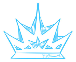 Ice crown noble power symbol royalty sign vector