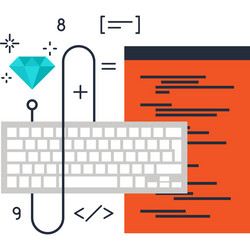 program coding flat web icon concept vector image