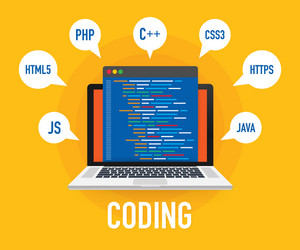 Programming web development concept code vector