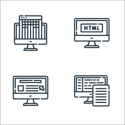 web development line icons linear set quality vector image