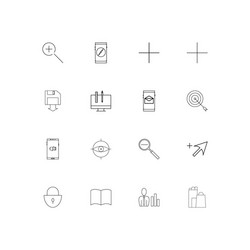 web linear thin icons set outlined simple vector image