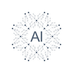 Artificial Intelligence Icon - Neural Network vector image
