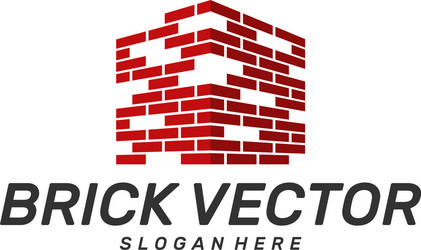 Brick building logo design brickwork simple vector