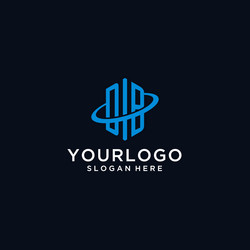 db initial monogram logo with hexagonal shape vector image
