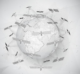 globe planet earth from dots communications vector image