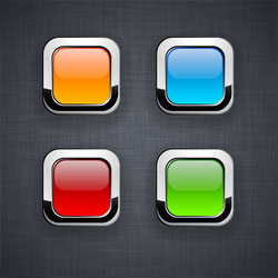 glossy 3d square buttons vector image