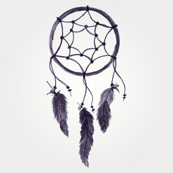 grunge watercolor dream catcher vector