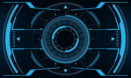hud sci-fi interface screen view blue geometric vector image
