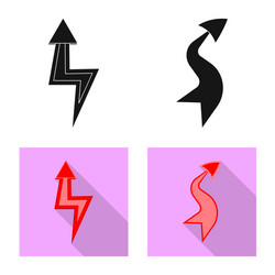 isolated object of element and arrow logo set vector image