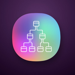 Tree diagram app icon hierarchical system node vector