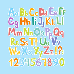 Funny comics font hand drawn colorful cartoon Vector Image