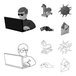 hacker hacking system internet hackers vector image
