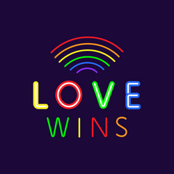 Neon Rainbow Pride Slogan Vector Image