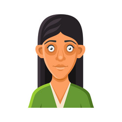 Young woman avatar portrait userpic on white vector