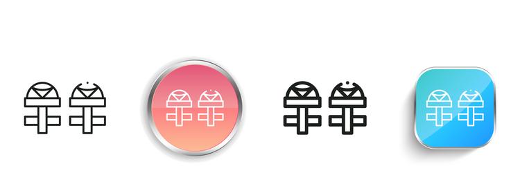 cufflinks icon thin linear regular and button vector image