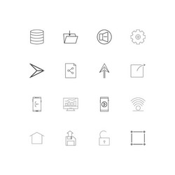 web linear thin icons set outlined simple vector image