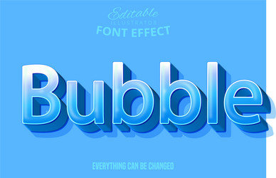 bubble text editable font effect vector image