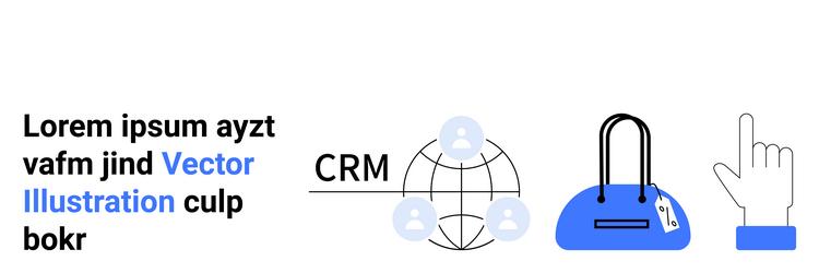 crm system with shopping elements graphics vector image