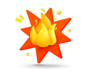 flame with explosion effect 3d mobile application vector image