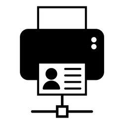 Network printer flat icon isolated on white Vector Image
