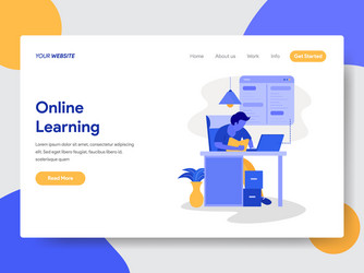 Isometric online education icons landing Vector Image