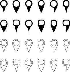 set of map markers and pointers vector image