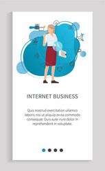 Woman network communication web business vector