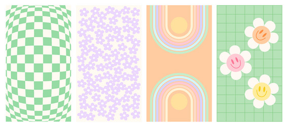 Groovy Retro Patterns Collection vector image