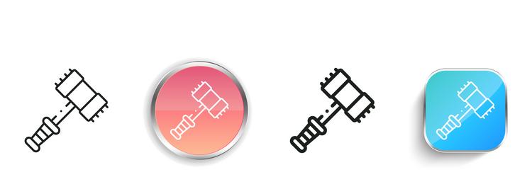 hammer icon thin linear regular and button style vector image