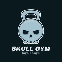 Skull Kettlebell Logo Vector Image