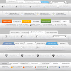 Website Navigation Menu Icons vector image