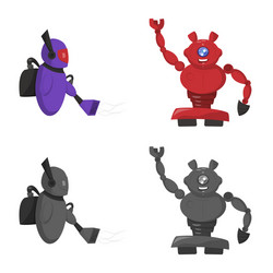 isolated object of robot and factory sign vector image