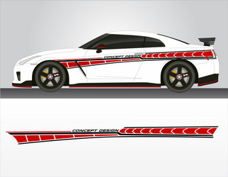 Red Car Racing Decals & Stickers Vector Image