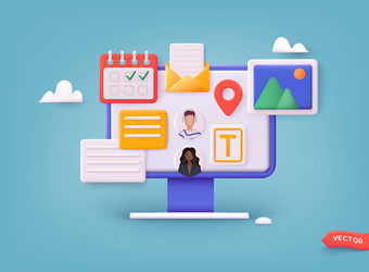 set of ui and ux designers creating functional vector image