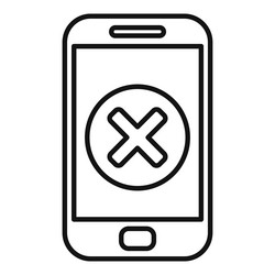 smartphone displaying cross mark icon for error vector image