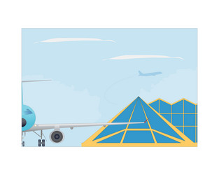 Airport plane and terminal building vector