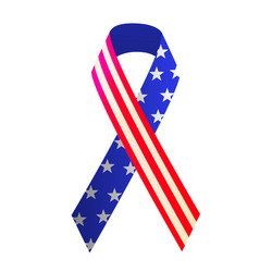 Patriotic Red White Blue Ribbon Vector Image