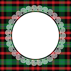 scottish tartan with frame vector