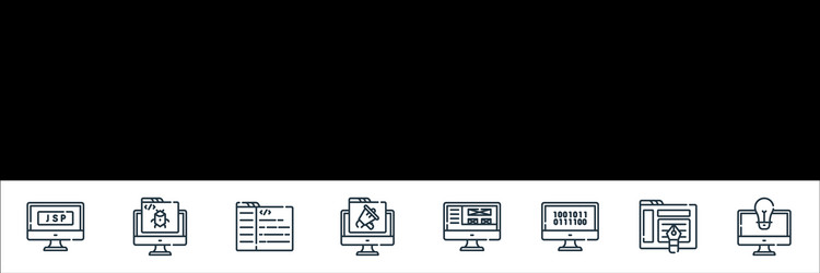 web development line icons linear set quality vector image