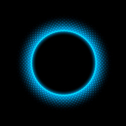 Abstract circle with dots light effect on black vector