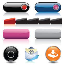 set buttons for web design vector image