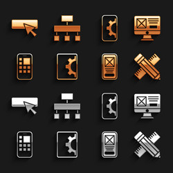set web development ui or ux design crossed vector image