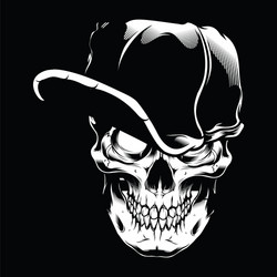 Skull Wearing a Cap Vector Image