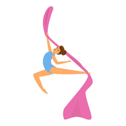 acrobat on circus ribbon icon cartoon vector