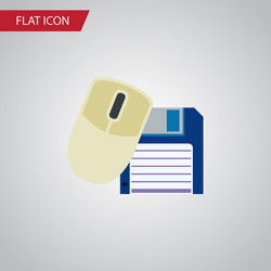 isolated floppy disk flat icon computer mouse vector image