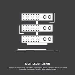 server storage rack database data icon glyph vector image