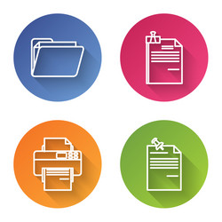 Set line document folder file and binder vector