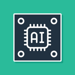blue computer processor with microcircuits cpu vector image