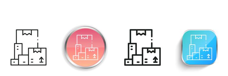 box icon thin linear regular and button style vector image
