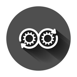 development icon in flat style devops on black vector image